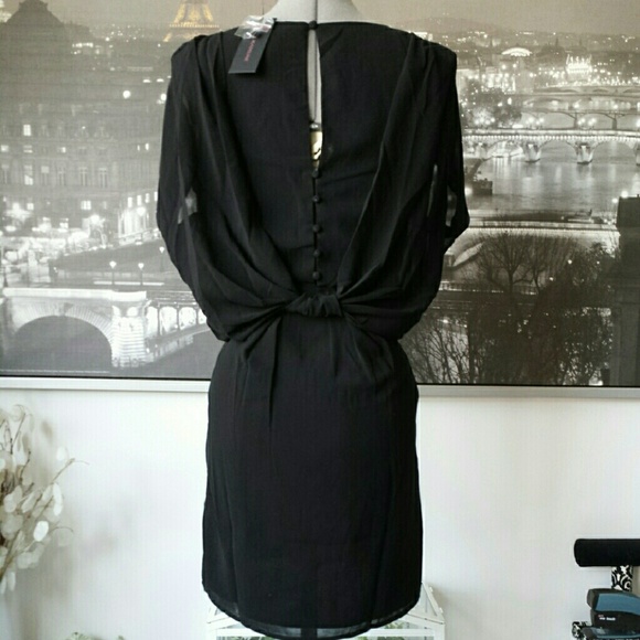 Geoprint Floral Draped Open Back Designer … - Picture 2 of 3